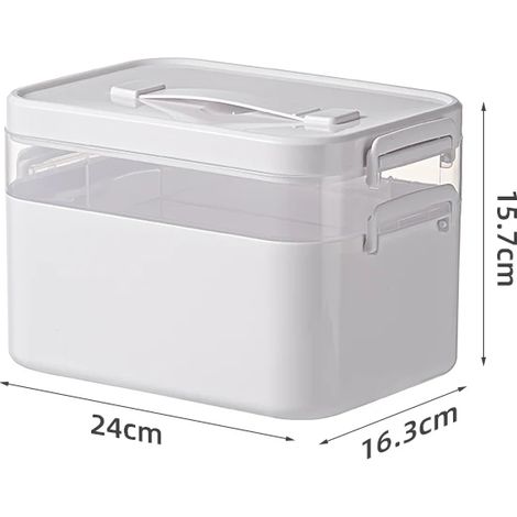 (Grand modèle - Deux niveaux) Vitrine médicale portable à plusieurs niveaux avec grande capacité de rangement (1/5)