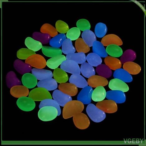 Galets photoluminescents - FAFEICY - 50 pièces - Multicolore - Plastique étanche - Auto‑illuminant longue durée (1/5)
