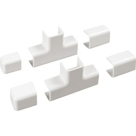 poly pool - kit accessori n° 2 per canale 20 x 15 mm, giunto lineare, a t e tappo bianco
