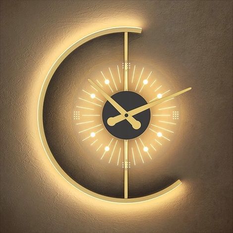 Horloge Murale Légère à LED, Horloge Murale NuméRique Gradation à 3 niveaux , Grands chiffres - Réveil pour chambre à coucher, bureau, réveil, horloge murale à suspendre(Color:Gradation tricolore) (1/4)
