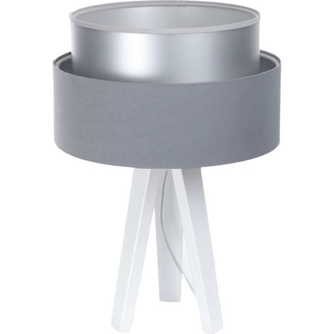 Lampe à poser design satin gris effet lumineux élégant - Gris satin avec intérieur argenté (1/5)