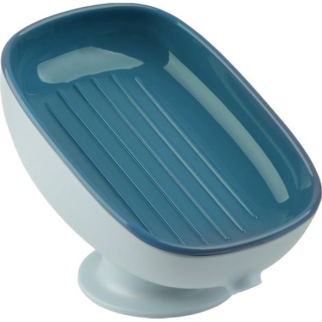 Selbstentleerende Seifenschale für Spüle, Küche, Badewanne und Seifenhalter, blau (1/5)