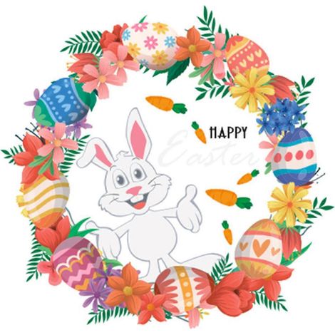 Lapin de Pâques guirlande sticker PVC mural autocollant décalcomanie fenêtre adhésif (1/4)