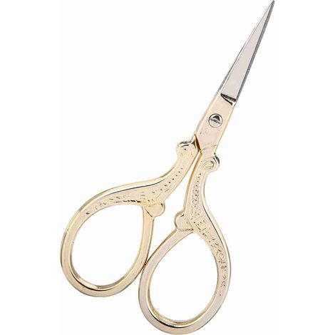 Ciseaux de couture vintage pour broderie au point de croix, outils de broderie pour coiffeuse, petits ciseaux (dorés) (1/5)