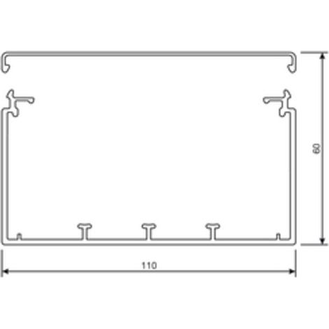 Hager LF6011007035 canal de câblage gris clair 2000x110x60 mm