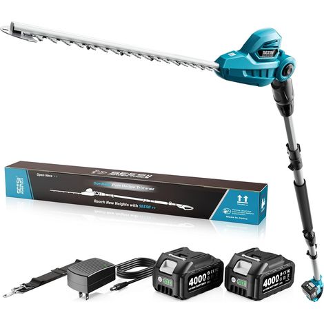 20V Taille Haie Batterie Télescopique, Lame 40 cm, 2 Batteries 4,0Ah 2,1-2,6 m Télescopique, Coupe max 16 mm, Puissance 600W, Tête orientable à 135°, 2400 SPM, Bandoulière, Structure monobloc (1/5)