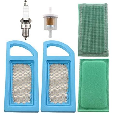 VURAHOME - Lot de 2 filtres à air bougie dallumage, filtre à essence pour Briggs & Stratton 613022 650821 697152 69775 698413 797007 794421 5079 4213 OHV 10-13,5 HP Moteur Préfiltre 697292 (1/5)
