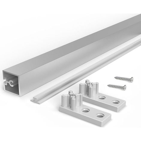 Emuca Lotto di 4 traverse per mobili da cucina Albeam, con accessori a vite, Alluminio e Tecnoplastica, Anodizzato opaco (1/5)