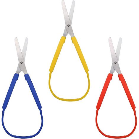 3pcs Loop Scissors, Spring Scissors Mini Training Loop Scissors Loop Scissors Colorful Grip Scissors Loop Handle With Easy-open Squeeze Handles Fo (1/5)