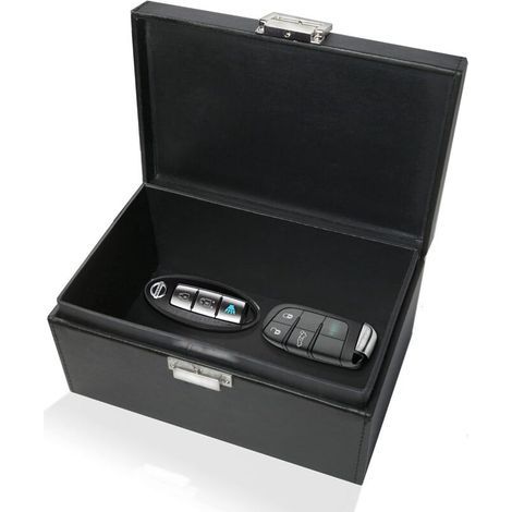 Boîte Faraday extra large pour clés de voiture – Protection RFID contre le vol – Cuir militaire – Bloque signaux Wi-Fi, GPS, Bluetooth (1/5)