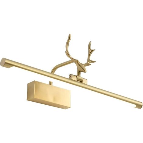 Lámpara de araña, lámpara de espejo LED, lámpara de espejo moderna de cobre, aplique de espejo, lámpara de pared adecuada para baño, dormitorio, tocador (color: dorado, tamaño: 14w-40cm 20cm)
