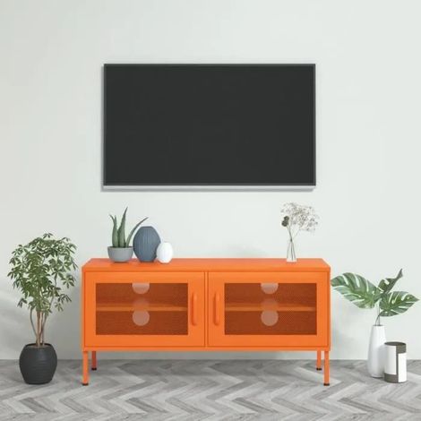 vidaXL TV-Möbel Orange aus Stahl 105x35x50 cm