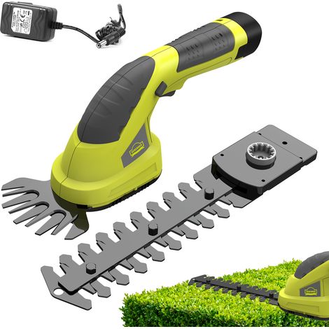 Dewinner – Cisaille à gazon sans fil 7.2V – 2 lames interchangeables – Autonomie 50 min – Poignée ergonomique pour confort d'utilisation