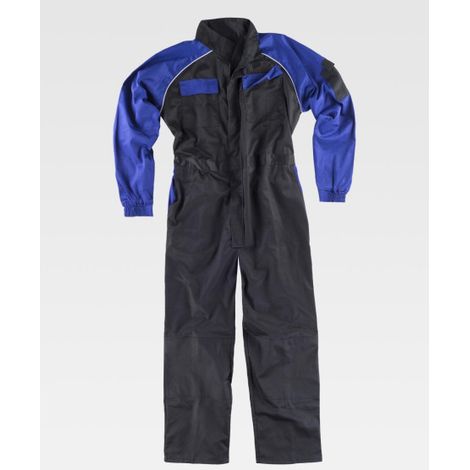 Buzo técnico para trabajo con refuerzo en rodillas Combi WORKTEAM C4503 66 Negro / Azulina