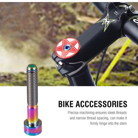 potence de direction en titane pour vélo, vis à filetage M6, accessoire de vélo (M6-35 coloré) (1/5)