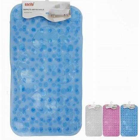 Cleafe - Tappeto Tappetino Pvc Antiscivolo Vasca Bagno Doccia 66x37cm 59629 Sassi Impronte - (1/2)