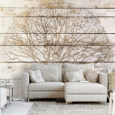 Papier peint Tree on Boards - 250 x 175 cm (1/4)