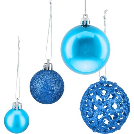 Set di 150 palline di Natale decorative glitterate appendibili 4 x 3 cm in polistirolo rosso 130014330