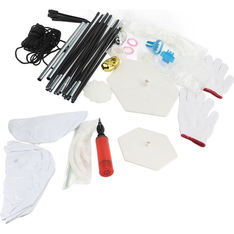 Kit arche ballon largeur hauteur réglable – Support 15 sections tiges fibre sacs eau bases mariage anniversaire fête, décoration (1/4)