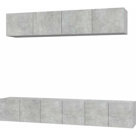 Maison Exclusive - 5-tlg. TV-Schrank-Set Betongrau Holzwerkstoff (1/5)