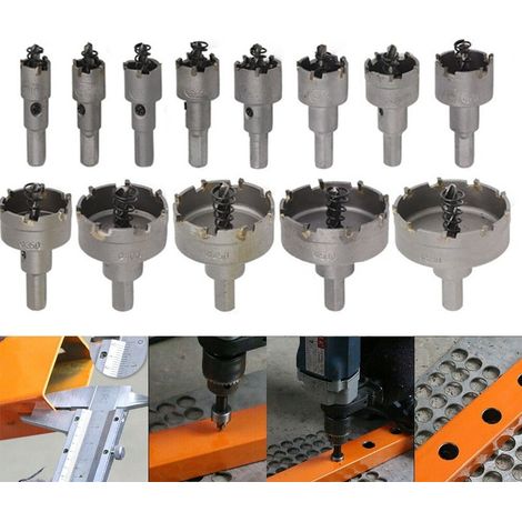 1 Set Foret trépan carbure, acier inoxydable TCT, trous 15-55mm, découpe métal (1/5)