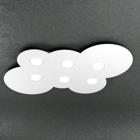 Plafoniera Moderna Cloud Metallo Bianco 6 Luci Gx53 (1/5)