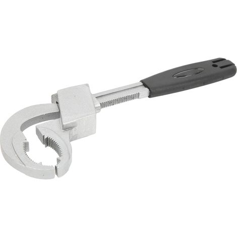 Clé à robimet multifonction réglable ressort grande ouverture 80mm pour mitigeur plomberie ABS alu noir avec 3 têtes boîte (1/5)