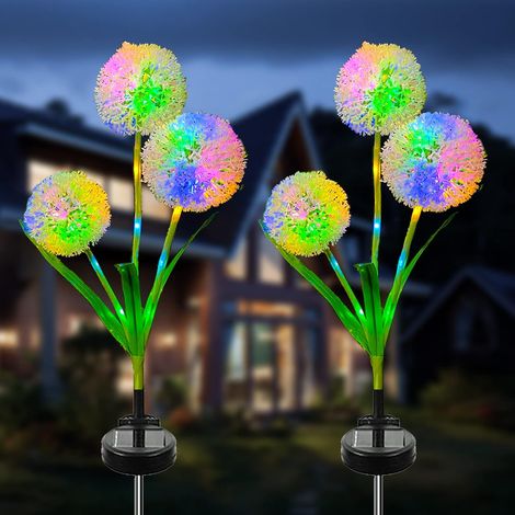 Lampes Solaires pour Jardin Extérieur, 2 Pièces Lampe de jardin à pissenlit à énergie solaire et imperméable pour Jardin, Pelouse, Chemin, Terrasses, Balcon Deco (1/5)