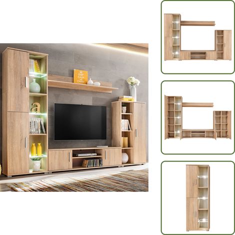 Illuminazione LED - vidaXL Parete Attrezzata Porta TV con Luci LED Rovere Sonoma - Armadio rovere