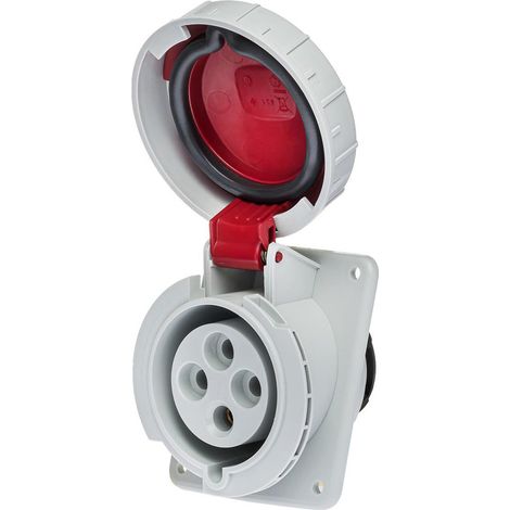 Prise Triphasé 32a 3p+t - 4 Broches - Encastrable Sur Coffret - étanche Ip67 - Ide (1/5)