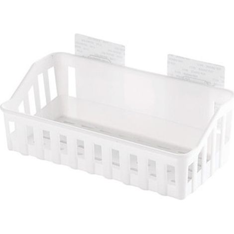 Panier De Douche - Support Murale Sans Perçage Pour Shampooing Et Gel Douche - Compatible Sur Verre Carrelage Miroir - 27 x 11 x 9 cm - Blanc Gris Clair Café Clair (1/4)