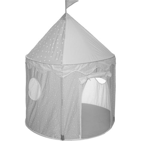 Atmosphera – Tente enfant tipi gris 100x100 cm H 135 cm – Structure légère en fibre de verre – Lavable à 30° – Espace de jeu intérieur