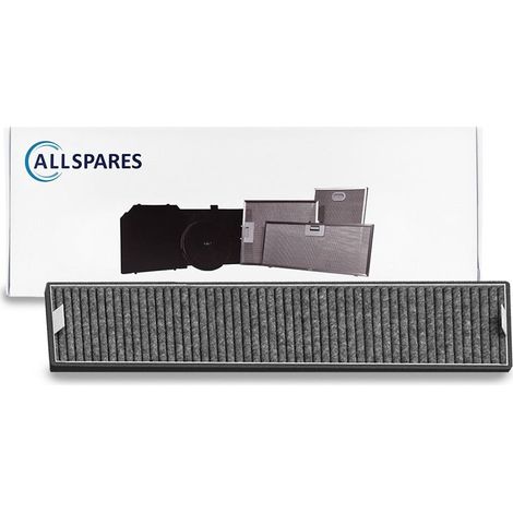Filtro de carbón AllSpares para campanas extractoras compatible con Miele DKF13-P (115x477x30mm) (1/5)