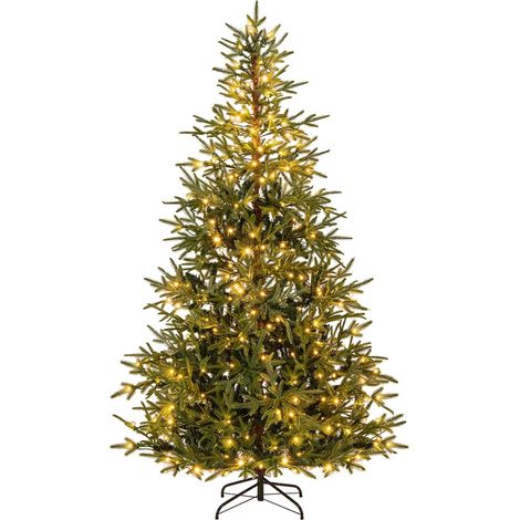 Albero di Natale artificiale da 210 cm, 250 LED multicolori