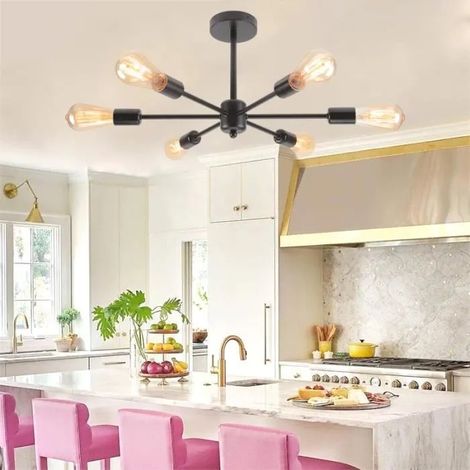 kawoo Lustre Suspension Luminaire Industrielle Salon Noir Retro Plafonnier Vintage en Métal Designe Edison pour Salon Chambre (1/4)