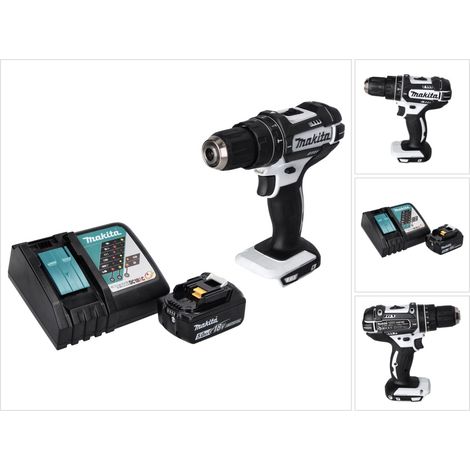 Makita DHP 482 RT1 W Perceuse-visseuse à percussion sans fil 18 V 62 Nm + 1x Batterie 5,0 Ah + Chargeur (1/5)