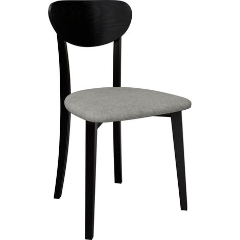 Chaise Victorville 381, Noir, 86x47x48cm, Tissu, En bois, Bois (1/5)