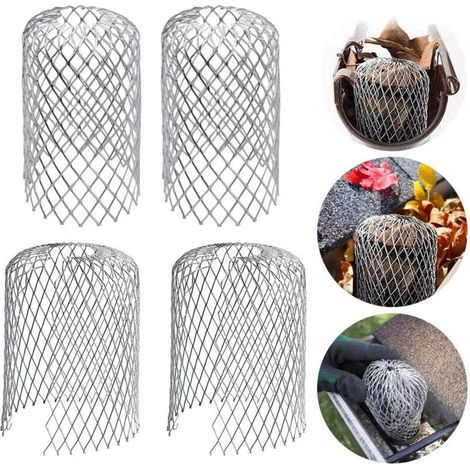 Lot de 6 grilles de protection pour gouttières en aluminium, protège-gouttières en métal, pour maison, avant-toits, tranchées et égouts