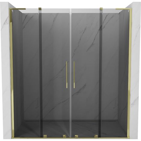 Mexen Velar L Duo porte doccia scorrevoli 170 cm, grafite, oro - 871-170-003-42-50 (1/5)