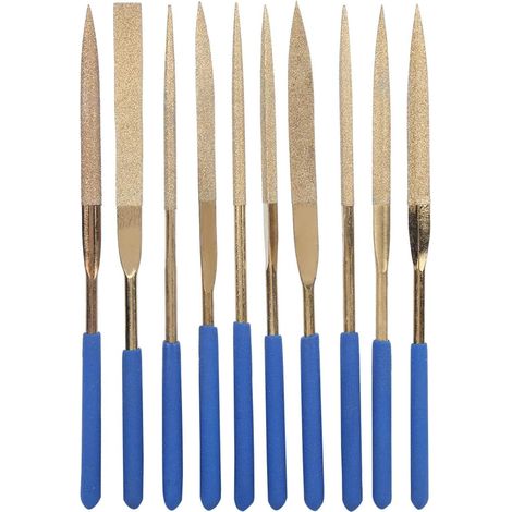 10 Stück/Set 5 x 180 mm Titanbeschichteter Stahl-Nadelfeilensatz, Diamantfeile, zum Schneiden von Feile