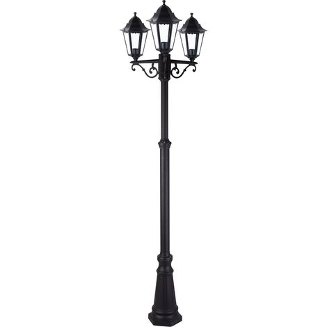 Lampione Minerva 3 luci su palo in alluminio pressofuso altezza 208 cm