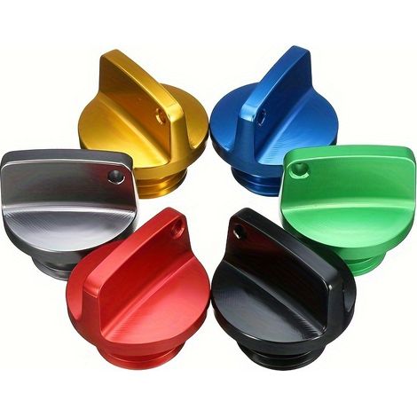 Lot 6 bouchons remplissage huile M20 aluminium CNC pour moteur moto, vis carter accessoire tuning décoratif, étanche haute qualité - 6 couleurs (1/3)