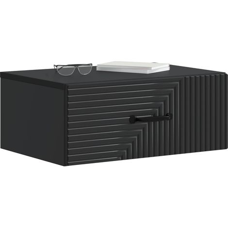 Maison Exclusive - Mobiletto da notte a muro 2 pcs Nero 49 x 34,5 x 20 cm