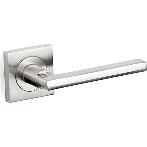 Quadratisches Rosettenset aus Aluminium, Modell Yaiza INTHER, Farbe Silber, in einer Box, langlebig und elegant