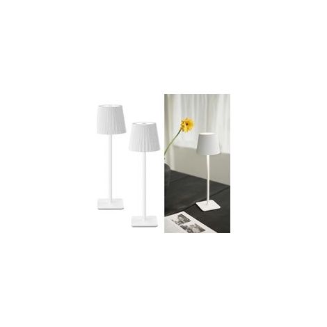 Blanc Lot de 2 Lampes de Table LED sans Fil 5200mAh Lampes de Chevet Dimables Longue Durée, IP54 Étanches Pour Intérieur et Extérieur, Chambre, Bureau, Jardin