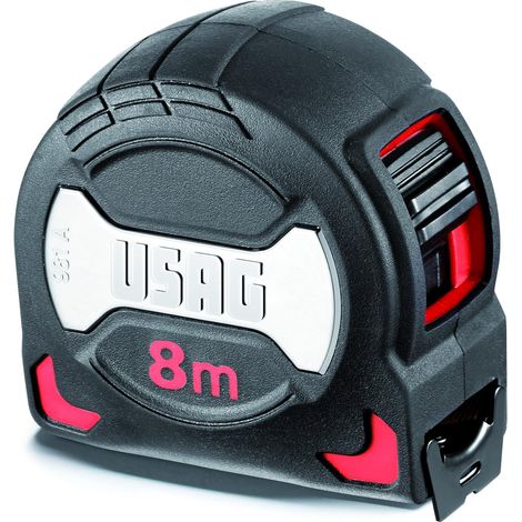 Usag U09810038 Professionelles Maßband mit stoßfester Beschichtung 8 m
