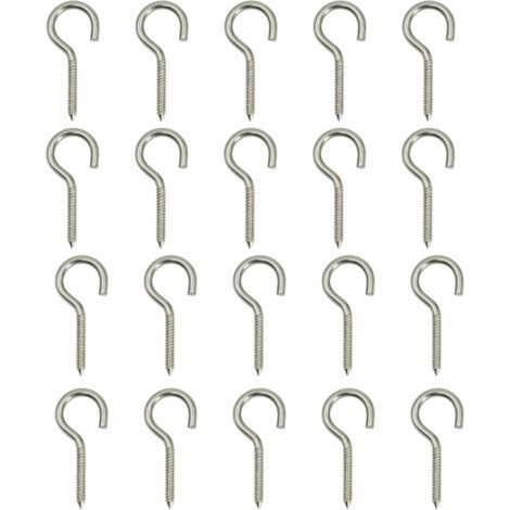 Packung mit 50 Ösenhaken M5 x 65 aus Edelstahl AISI 304 zur Wand- und Außenmontage. Tragfähigkeit bis zu 30 kg. (1/5)