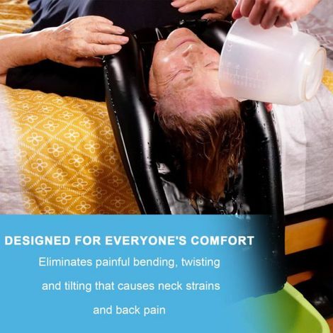 Bac à shampoing gonflable - 1 pièce, PVC, portable, lavabo cheveux - Convient pour handicapés, enceintes, enfants Étiquette (1/5)
