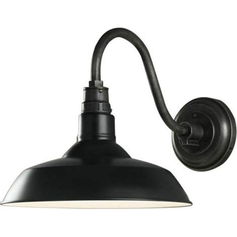 Applique murale rétro vintage noir et blanc – Fer antirouille – Hauteur 25cm, diamètre 26,4cm – Eclairage E27 pour restaurant, bar, café (1/5)
