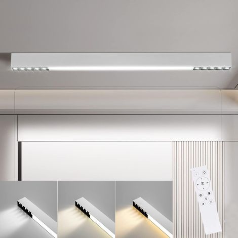 GBLY plafoniera LED Soggiorno - 25W lungo 80CM Lampada da scrivania soffitto dimmerabile con telecomando Camera da letto pannello di illuminazione ,Bianco